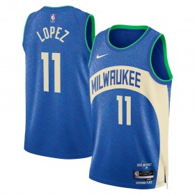 Milwaukee Bucks Trikot Brook Lopez Nike 2023-24 City Edition Royal Swingman - Herren